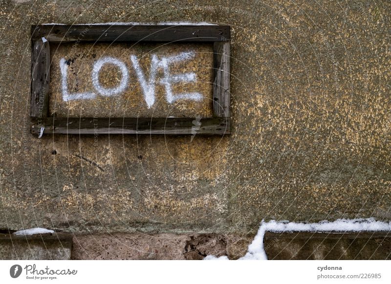 Showcase 'Love Winter Snow Wall (barrier) Wall (building) Characters Signs and labeling Graffiti Esthetic Uniqueness Emotions Hope Idea Creativity Transience