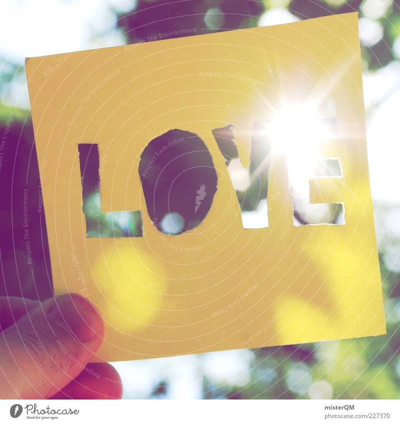 Summer Love. Love of nature Spring fever Declaration of love Display of affection With love Sun Lighting Brilliant Emotions Yellow Piece of paper Nature