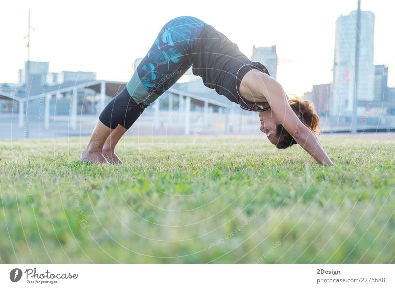 Yoga students showing different yoga poses. - a Royalty Free Stock