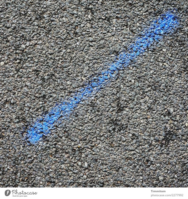 First in 2018. Street Signs and labeling Line Blue Gray Black Pavement Simple Illustration slash Colour photo Exterior shot Deserted Day