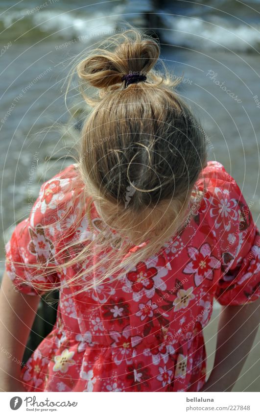 Me, the paint blob. Summer Beach Ocean Waves Water Wind Colour photo Multicoloured Exterior shot Day Downward Hair and hairstyles Strand of hair Summer dress