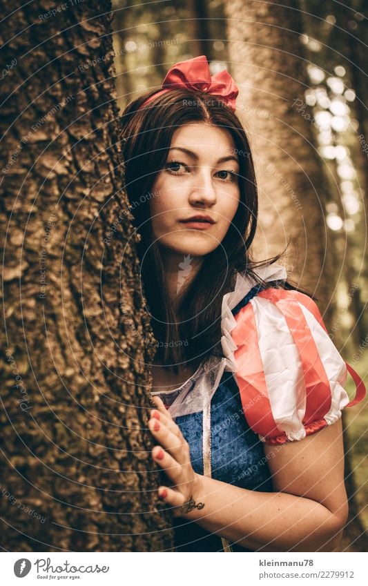 Fabulous Hair and hairstyles Skin Human being Feminine Young woman Youth (Young adults) Life Head Face Arm Hand 1 18 - 30 years Adults Nature Tree Forest Dress