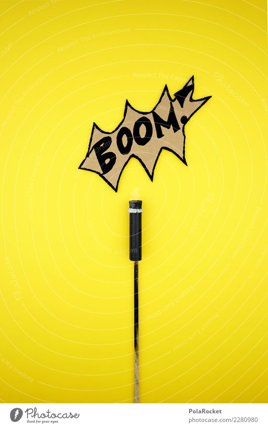 #AS# BOOM! Art Design Economic boom Explosion New Year's Eve Rocket Firecracker Lift-off 2018 Comic Yellow Bang Loud Crazy Youth (Young adults)