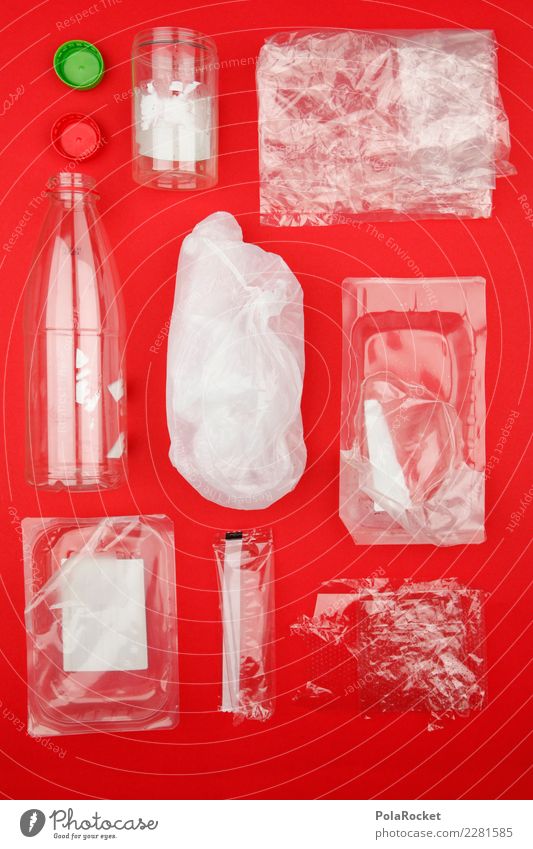 #AS# Plastic garbage Art Work of art Esthetic Red Statue Plastic cup Plastic container Plastic Sheeting Plastic world Trash Packaging Packaging material