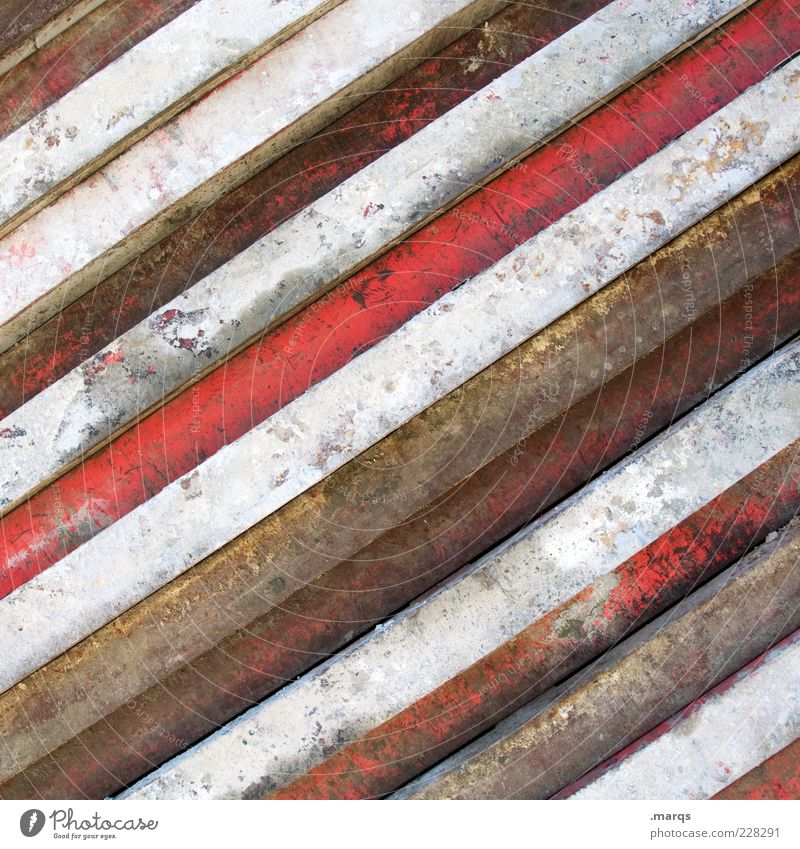 scrap metal Style Metal Line Old Dirty Simple Red White Colour Transience Rust Varnish Striped Colour photo Close-up Abstract Pattern Deserted Narrow