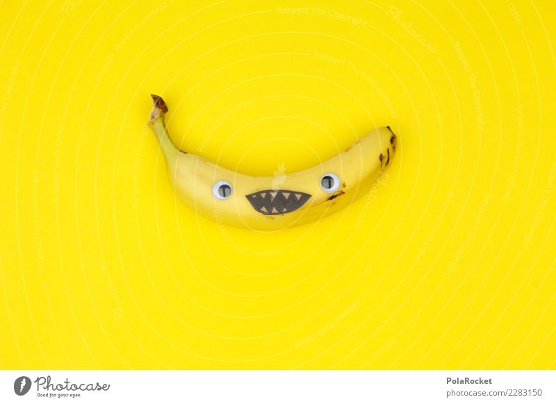 #AS# Banana Smile Art Work of art Esthetic Banana skin Banana clip Laughter Smiling Funny Absurdity Playing Childish Joy Comical The fun-loving society Yellow