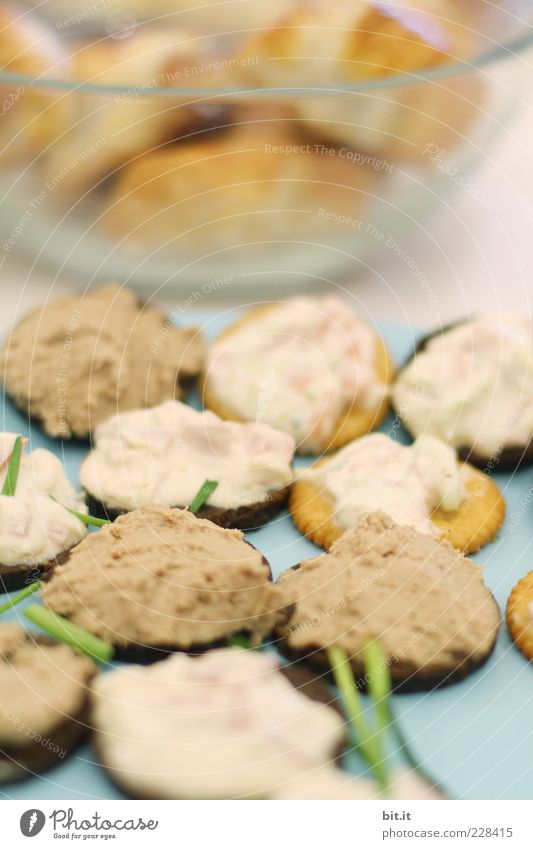 Canapé?? What do you say??? Food Dough Baked goods Nutrition Finger food Delicious Chives Part Black bread Salmon pate Liver sausage Salty Colour photo