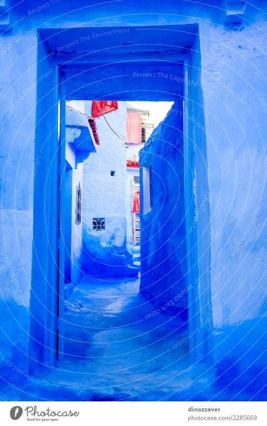 Blue wall and door, Chefchaouen Vacation & Travel Tourism Mountain House (Residential Structure) Culture Village Town Building Architecture Stairs Street Old