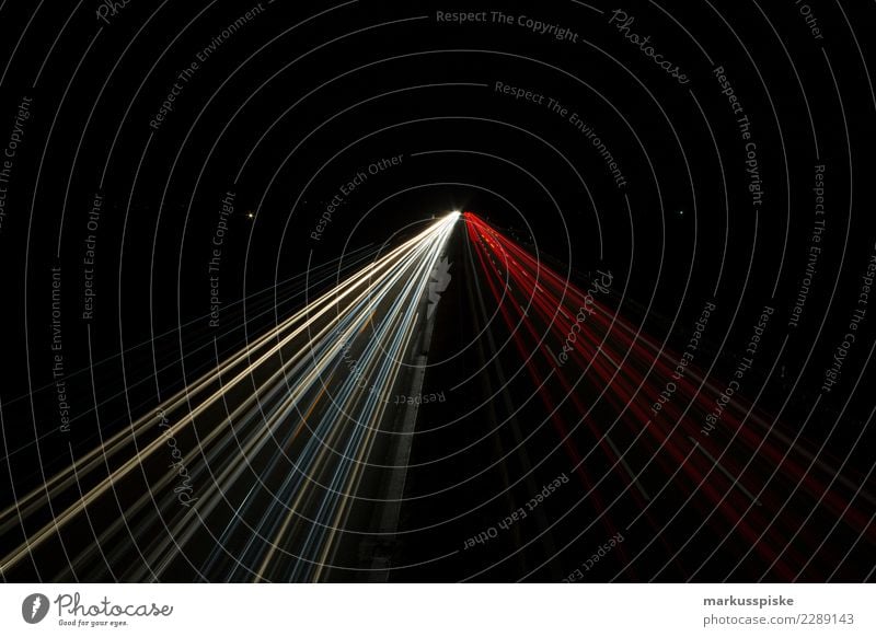 motorway at night Vacation & Travel Trip Adventure Far-off places Freedom Transport Means of transport Traffic infrastructure Rush hour Logistics Road traffic