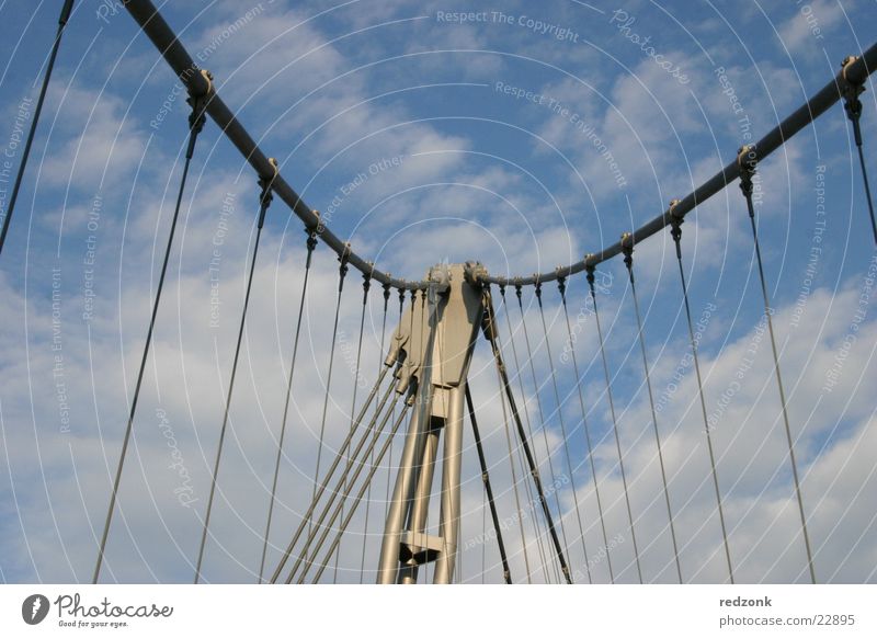 sky bridge Aspire Pedestrian Clouds Steel Magdeburg Bridge Intersection Sky Freedom Graffiti Metal Silhouette Cable