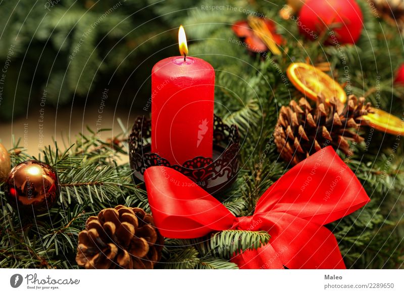Advent Christmas & Advent 4 Candle Christmas Fair Decoration December Feasts & Celebrations Festive Flame Happiness Happy Green Background picture New Red