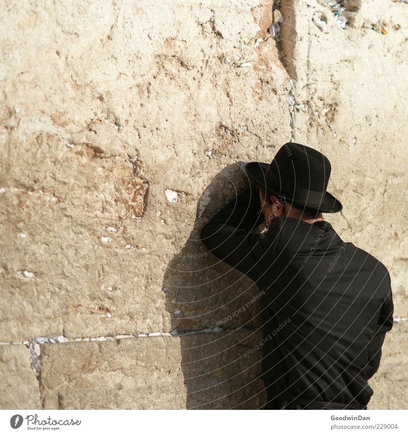. Human being Masculine Friendship 1 Wall (barrier) Wall (building) The Wailing wall Old Esthetic Authentic Large Historic Sustainability Many Optimism