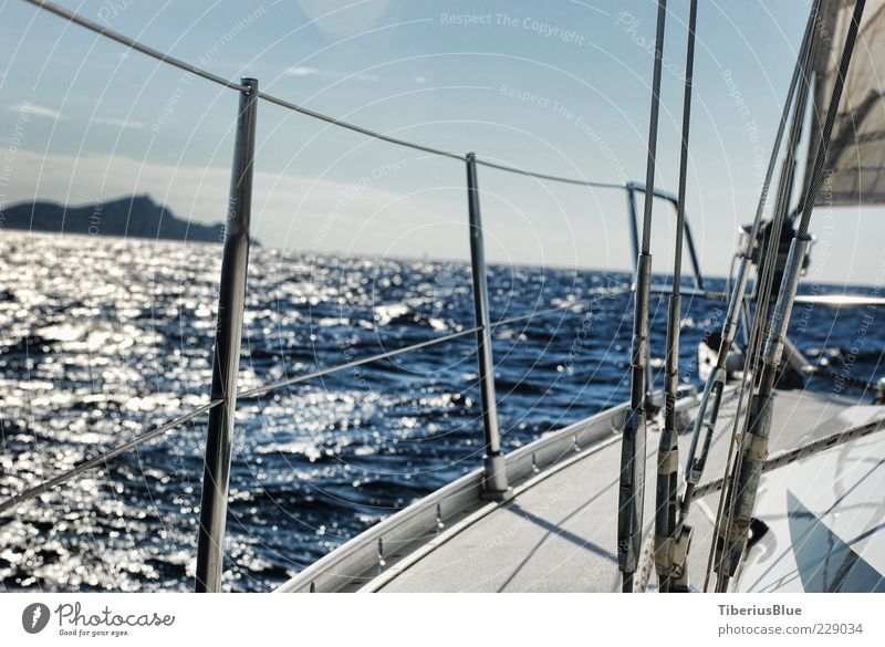 Country Advance Adventure Freedom Summer Sun Ocean Waves Sailing Landscape Water Sky Horizon Sunlight Beautiful weather Mediterranean sea Island Yacht Sailboat