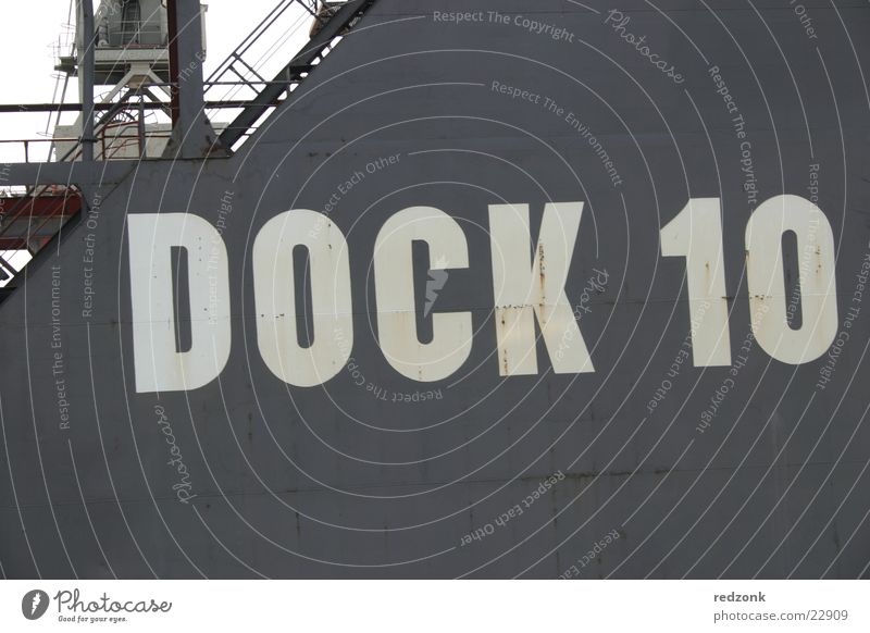 Dock 10 Watercraft Jetty Ocean Steamer Gray White Electrical equipment Technology Harbour Hamburg Shipyard Industrial Photography Floating dock Dry dock