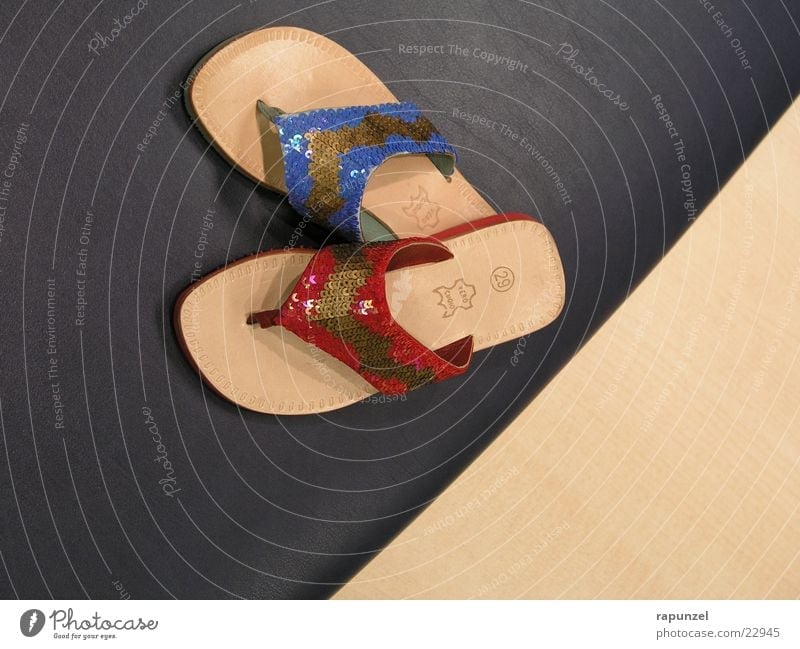 shoes Flip-flops Footwear Summer Red Glamor Feet Blue Fashion