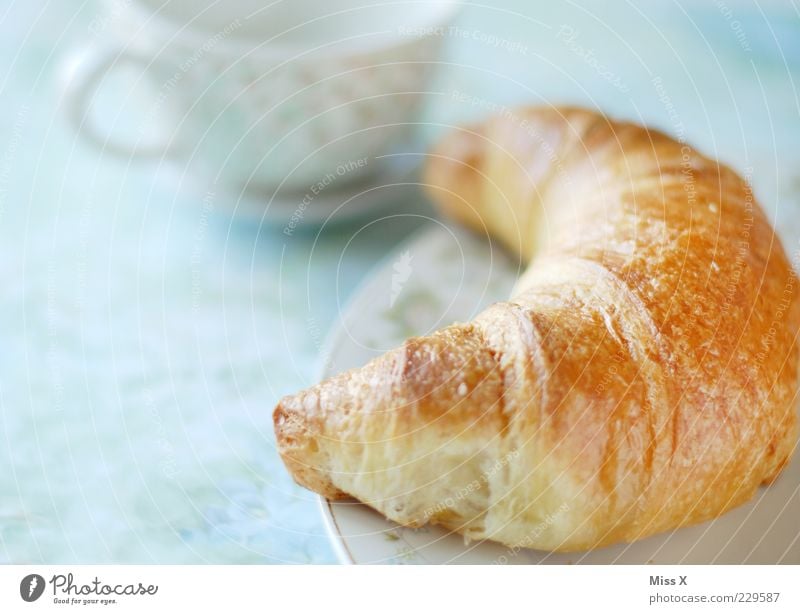 Croissant without pineapple jam Food Dough Baked goods Nutrition Breakfast Plate Cup Delicious Sweet Soft Breakfast table Table Snack Meal Bright Colour photo