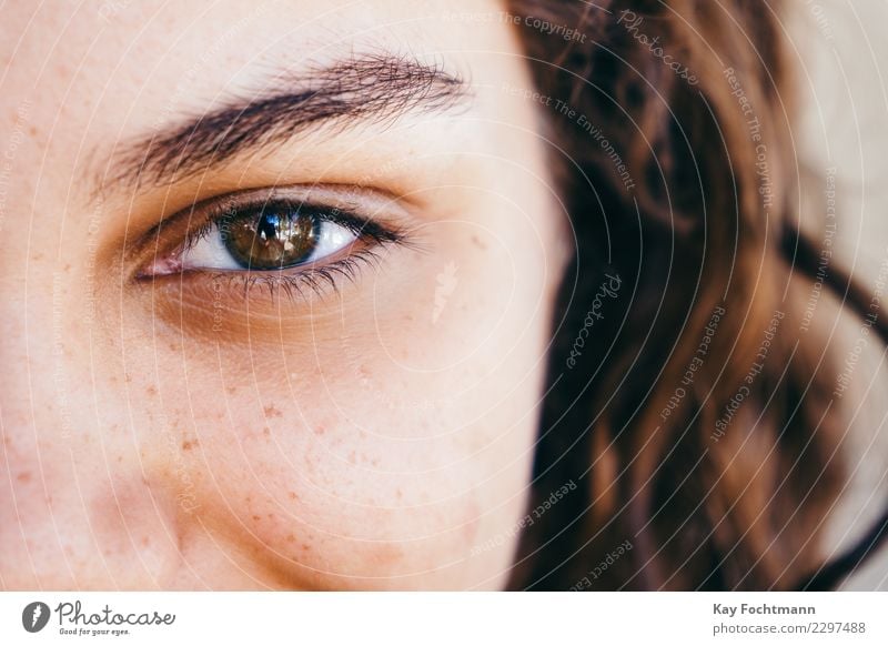 Close-up of the face of a smiling Brazilian woman Happy Beautiful Personal hygiene Skin Face Healthy Well-being Contentment Human being Feminine Young woman