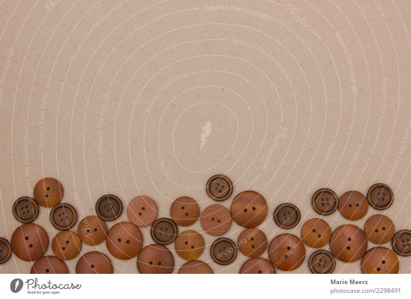 Many brown buttons Fashion Buttons Make Old Esthetic Round Brown Together Patient Calm Leisure and hobbies Nostalgia Quality Handcrafts Self-made Sewing
