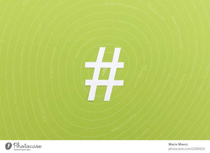 Hashtag made of paper Internet Sign diamond hash day Communicate To talk Write Simple Modern Green Power Might Network Media Online Keyword topic Paper meta