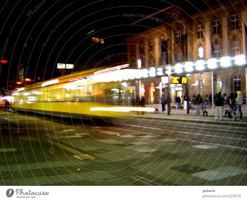 tram in karlsruhe Tram Karlsruhe Night Photographic technology europe square Light