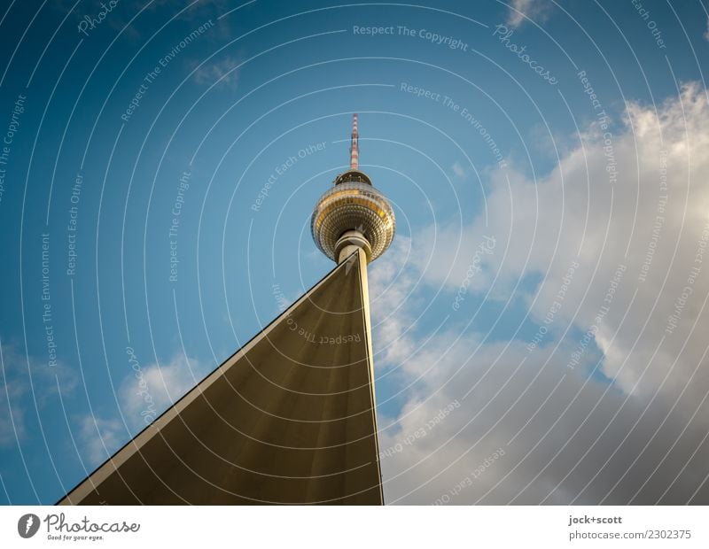 Berlin Dot Sightseeing Architecture Sky Clouds Beautiful weather Downtown Berlin Tower Manmade structures Tourist Attraction Landmark Berlin TV Tower GDR