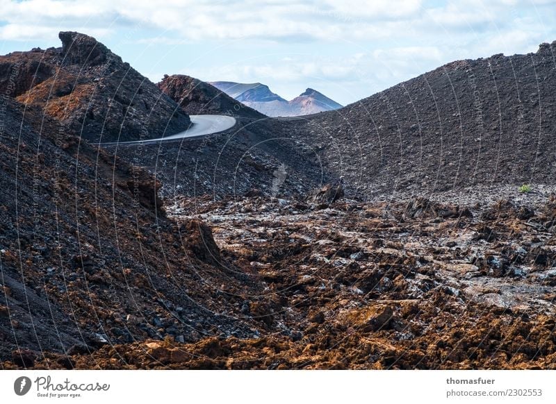 Road into the volcanic area, Vacation & Travel Far-off places Summer Mountain Environment Nature Landscape Elements Earth Fire Air Sky Clouds Beautiful weather