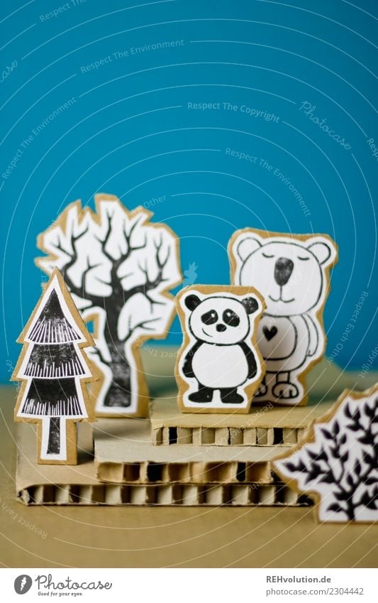 Pappland - Bear friends Comic strip character Cardboard Creativity Landscape Environment Exceptional Figure Interior shot Colour photo Together Home-made