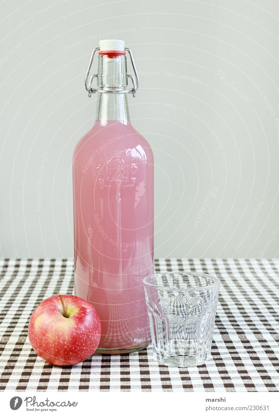 juicy pink drink Food Fruit Apple Nutrition Beverage Cold drink Lemonade Juice Bottle Glass Healthy Sweet Pink Appetite Thirst Neck of a bottle Delicious