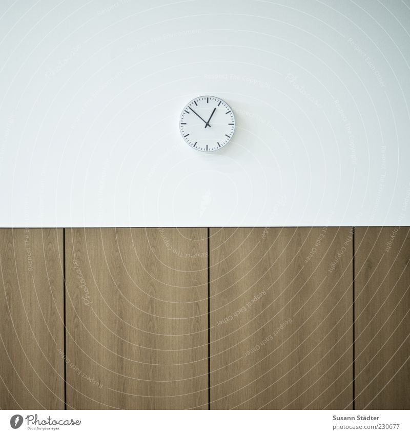 12:52 Wall (barrier) Wall (building) Prompt Clock Station clock Break End Lunch hour Wait Minute hand Wall panelling Wood Minimalistic Interior shot Detail