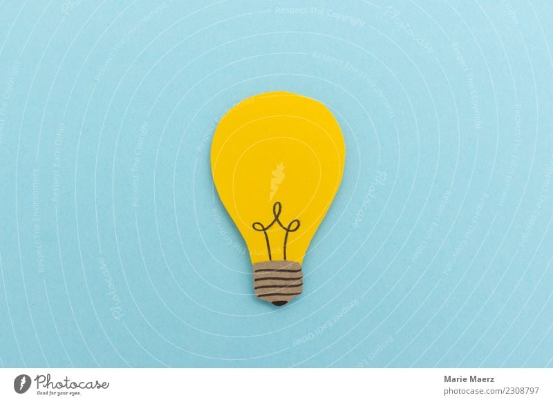 Idee & Inspiration Study Business Success Electric bulb Think Illuminate Exceptional Fresh New Positive Blue Yellow Virtuous Optimism Wisdom Smart Curiosity