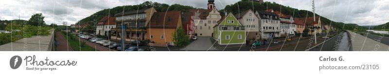City of Rothenfels Panorama (View) Allgäu Architecture The smallest city in Bavaria City of Rothenfels in Lower Franconia- Main Water Large Panorama (Format)