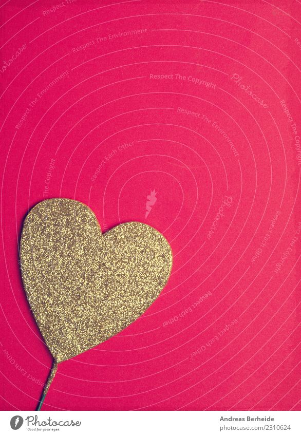 Golden glitter heart on red background Design Valentine's Day Birthday Heart Love Kitsch Retro Sympathy Friendship Romance Background picture beautiful card