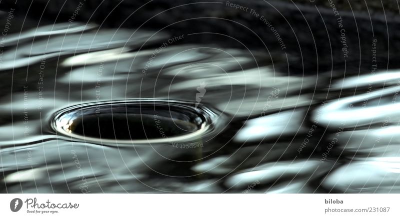 outflow Water Waves Blue Black White Surrealism Transience Well Flow Background picture Structures and shapes Pattern Detail Abstract Drainage Deserted Round