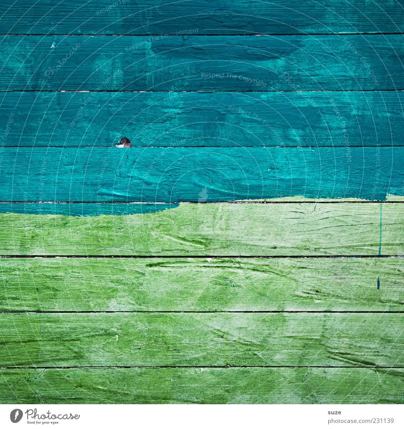 At the lake Wood Line Stripe Dry Blue Green Wall (building) Wooden board Wooden wall Background picture Painted Colour Colour photo Multicoloured Exterior shot