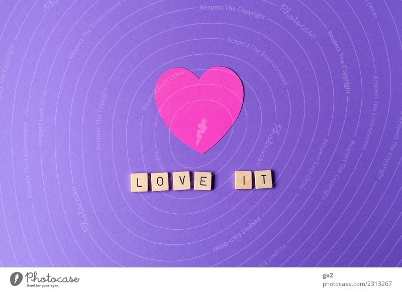 love it! Leisure and hobbies Entertainment Party Event Feasts & Celebrations Valentine's Day Wedding Birthday Shows Sign Characters Heart Positive Violet Pink
