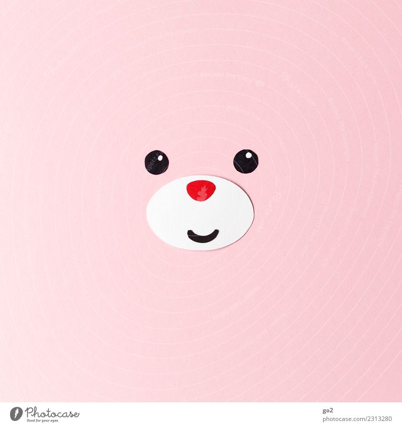 lucky bear Handicraft Animal Animal face Bear 1 Paper Decoration Cuddly toy Smiling Friendliness Happiness Cute Pink Red Emotions Joy Happy Love Love of animals