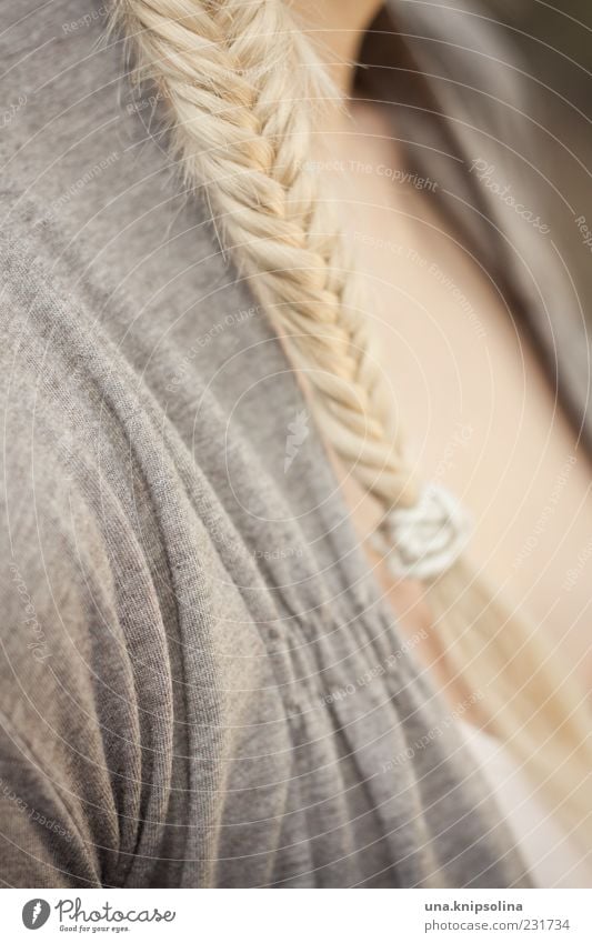 braid Feminine Woman Adults Hair and hairstyles 1 Human being Blonde Long-haired Braids Beautiful pigtail Elastic hairband Plaited Blur Colour photo Close-up