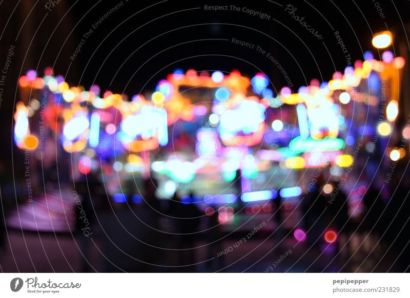 funny lights Joy Night life Event Fairs & Carnivals Sign Sphere Illuminate Glittering Movement Colour Multicoloured Exterior shot Experimental Light Contrast