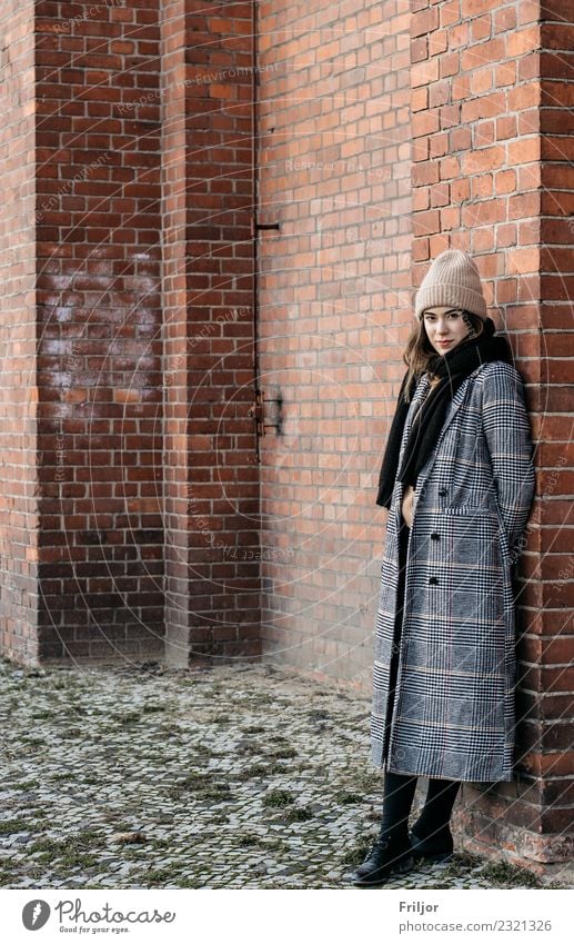 Frosty Berlin V Lifestyle Feminine Young woman Youth (Young adults) Woman Adults 1 Human being 18 - 30 years Town Capital city Industrial plant Fashion Coat