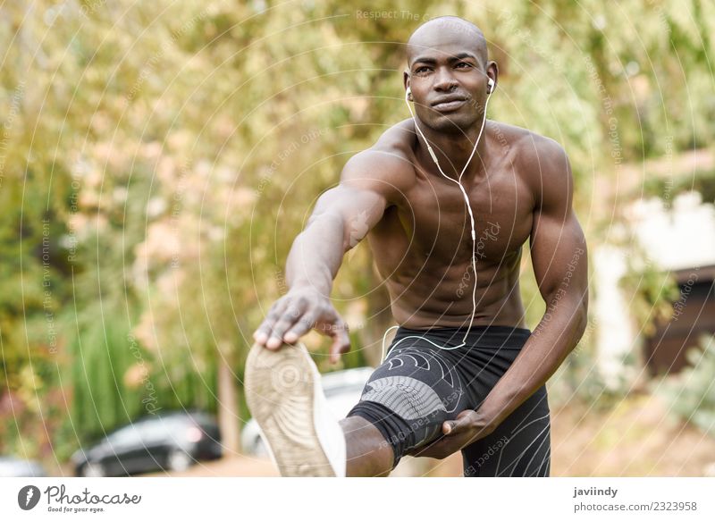 Premium Photo  Shirtless black man gym and water bottle for