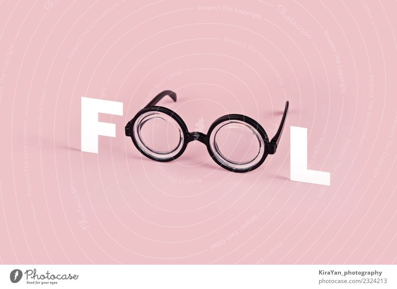 Funny goggles with round glasses on pink background Style Joy Entertainment Eyes Fashion Accessory Eyeglasses Plastic Modern Pink Colour Idea Surrealism letter