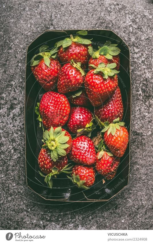 strawberries Food Fruit Nutrition Organic produce Vegetarian diet Diet Shopping Style Design Healthy Healthy Eating Summer Container Vitamin Strawberry