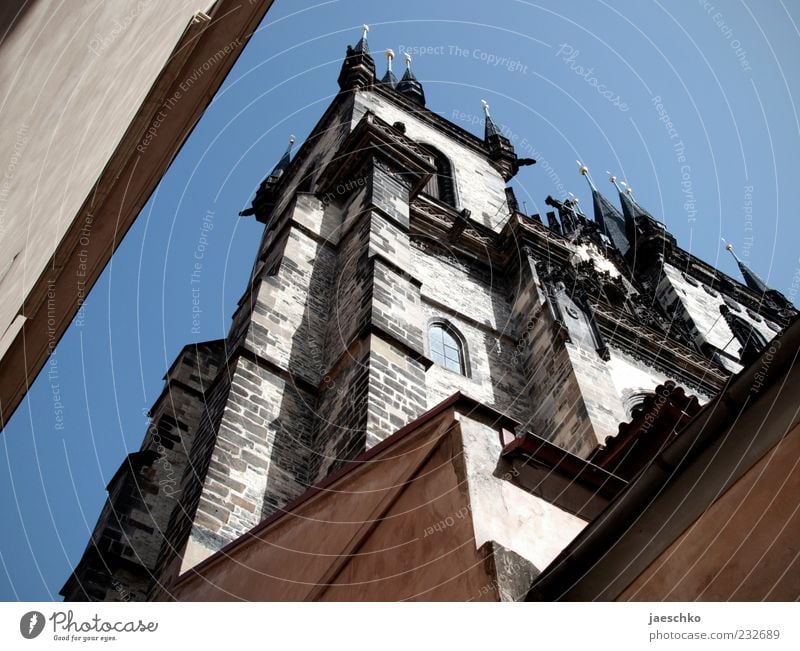 Prague Spring IV Czech Republic Capital city Downtown Old town Church Tower Manmade structures Architecture Tourist Attraction Landmark Teyn Church Large