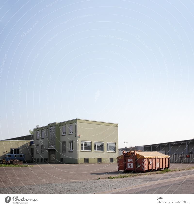 workshop Cloudless sky Industrial plant Factory Places Manmade structures Building Architecture Gloomy Company Factory yard Colour photo Exterior shot Deserted