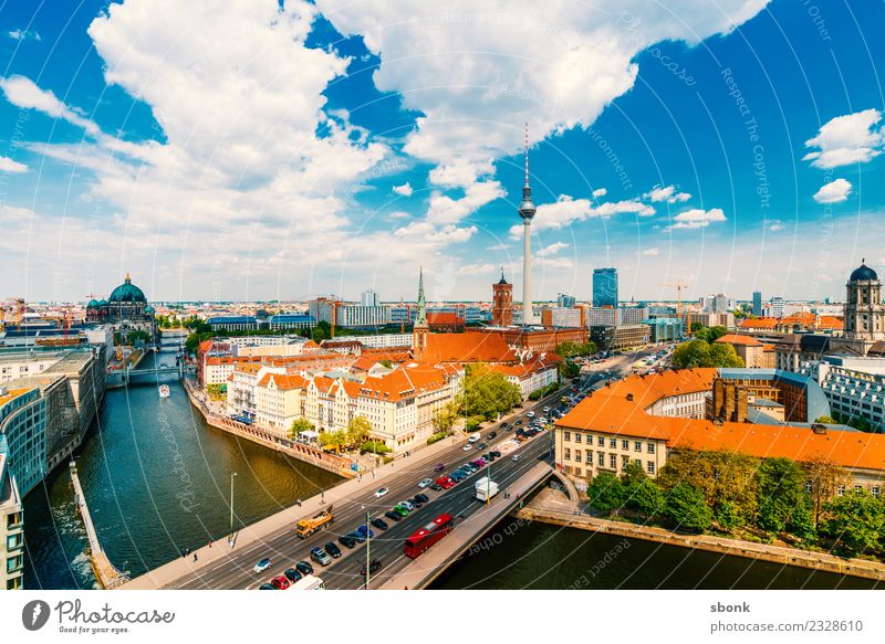Berlin Summer Panorama Vacation & Travel Town Capital city Skyline Tower Tourist Attraction Landmark Germany City architecture urban Colour photo Exterior shot