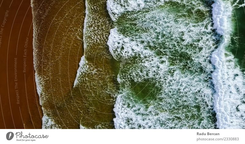 Aerial View Of Ocean Waves Crushing On Beach Environment Nature Landscape Sand Water Summer Weather Wind Gale Coast Beautiful Multicoloured Adventure Energy