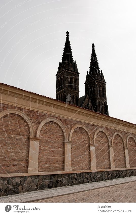 dual leadership Prague Church Dome Wall (barrier) Wall (building) Tourist Attraction Landmark Historic Castle of Vyserad City wall Castle wall Fortress