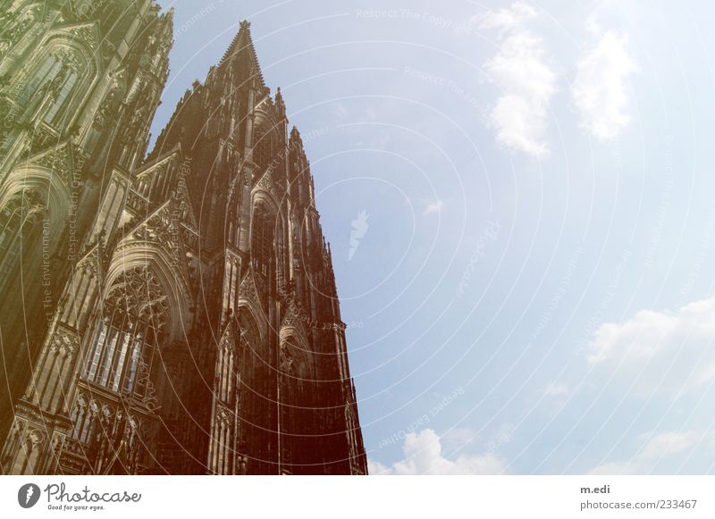 Hello Hell Gothic period Cologne Church Dome Religion and faith Cologne Cathedral Colour photo Exterior shot Detail Deserted Beautiful weather Worm's-eye view