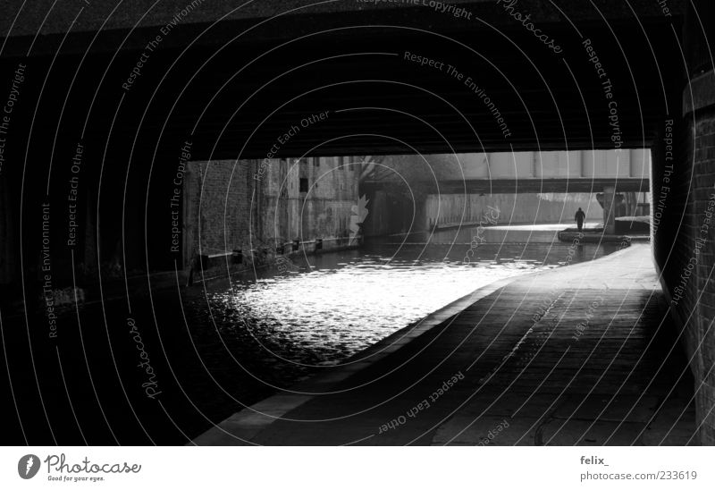 under the bridge London Great Britain Europe Tunnel Esthetic Town Black White Loneliness Mysterious Black & white photo Exterior shot Day Light Shadow Contrast