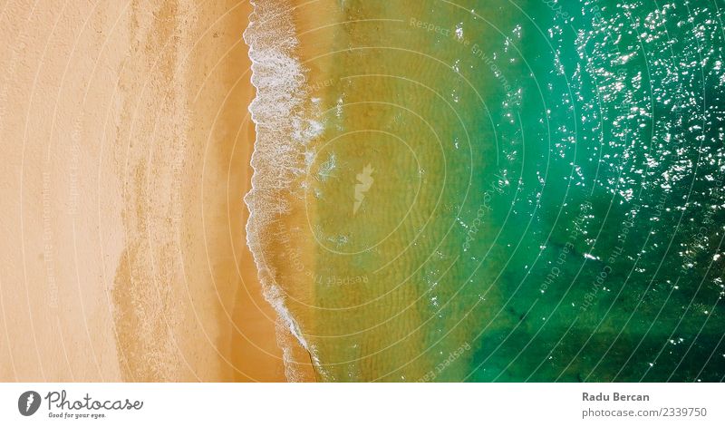 Aerial View Of Ocean Waves And Beach In Algarve Environment Nature Landscape Earth Sand Water Summer Beautiful weather Warmth Coast Bay Discover